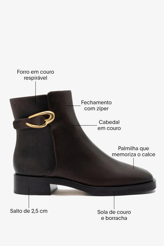 Bota Anne Verona Low Couro Marrom ABC