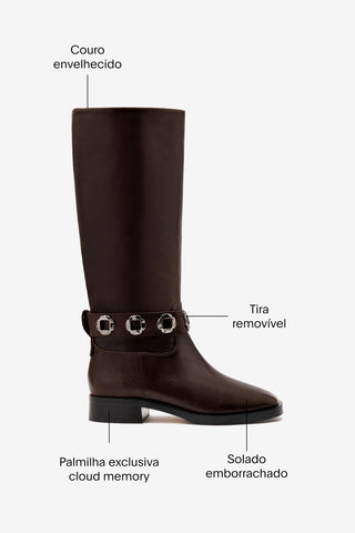 Bota Flat Milan Couro Marrom Womens - Shoes - Boots Larroudé