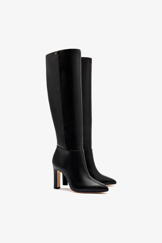 Bota Cindy Hi Couro Preto
