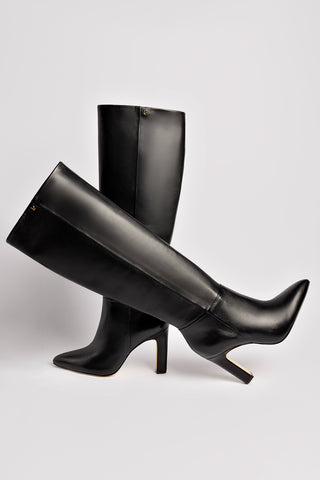 Bota Cindy Hi Couro Preto