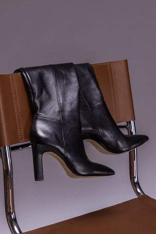Bota Cindy Hi Couro Preto Boot Larroudé