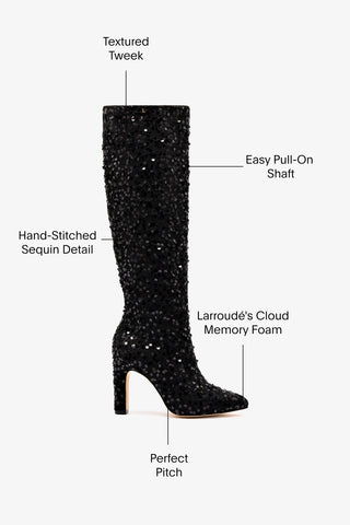 Cindy Hi Boot In Black Sequins
