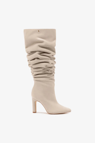Bota Slouch Cindy Camurça Cinza Boot Larroudé