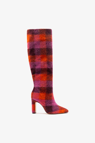 Bota Cindy Hi Feltro Estampado Rosa