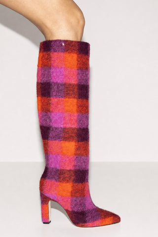 Bota Cindy Hi Feltro Estampado Rosa