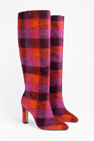 Bota Cindy Hi Feltro Estampado Rosa