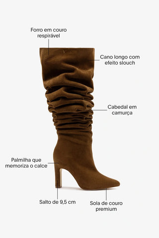 Bota Slouch Cindy CamurÃ§a Marrom ABC
