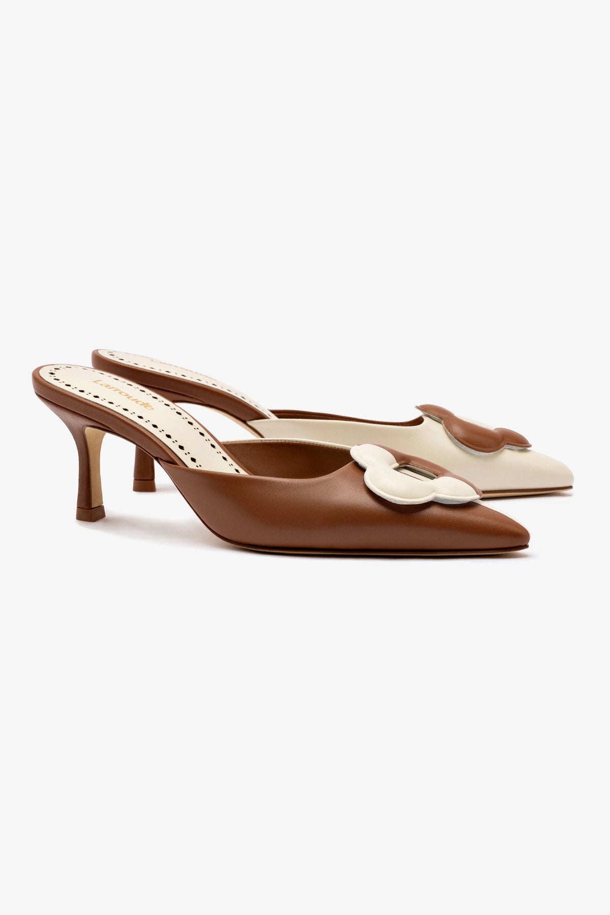 Flora Pump In Caramel and Ivory Leather