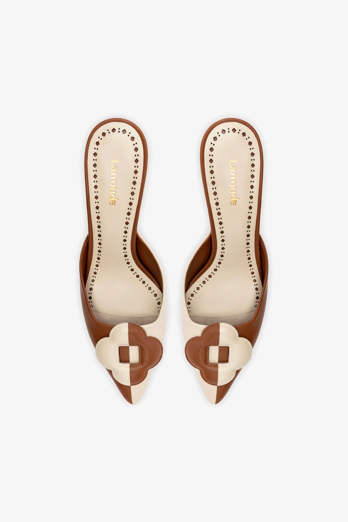 Flora Pump In Caramel and Ivory Leather