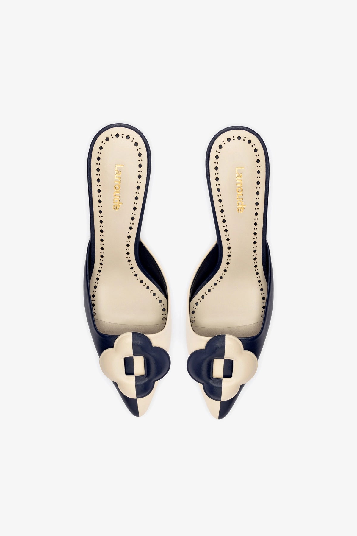 Flora Pump In Navy and Ivory Leather