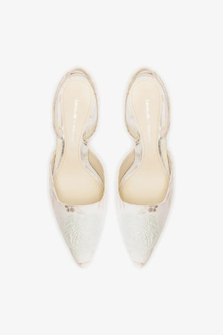 Larroudé x Markarian: Scarpin Brocado Off White Pump Larroudé x Markarian