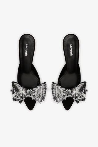 Mule Elle Mini Veludo Preto