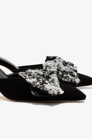 Mule Elle Mini Veludo Preto