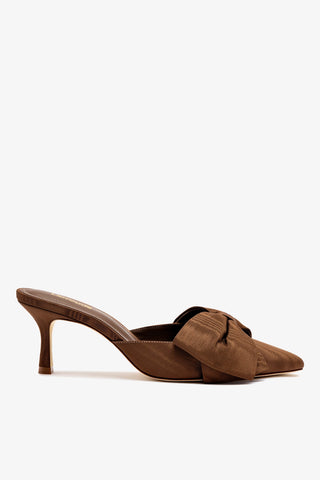Mule Elle Mini Seda Marrom