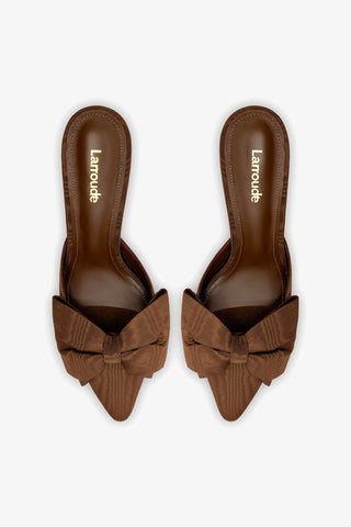 Mule Elle Mini Seda Marrom