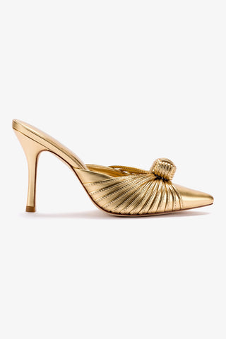 Mule Valerie Couro Dourado
