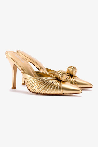 Mule Valerie Couro Dourado