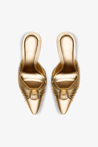 Mule Valerie Couro Dourado