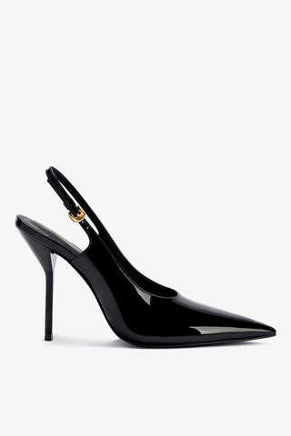 Larroudé x Altuzarra: Slingback Couro Verniz Preto Womens - Shoes - Pumps Larroudé x Altuzarra