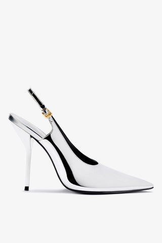 Larroudé x Altuzarra: Slingback Espelhado Prateado Womens - Shoes - Pumps Larroudé x Altuzarra