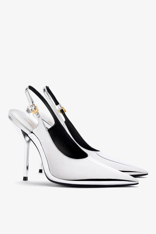 Larroudé x Altuzarra: Slingback Espelhado Prateado Womens - Shoes - Pumps Larroudé x Altuzarra
