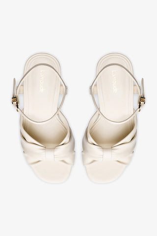 Vivienne Platform Sandal In Ivory Leather