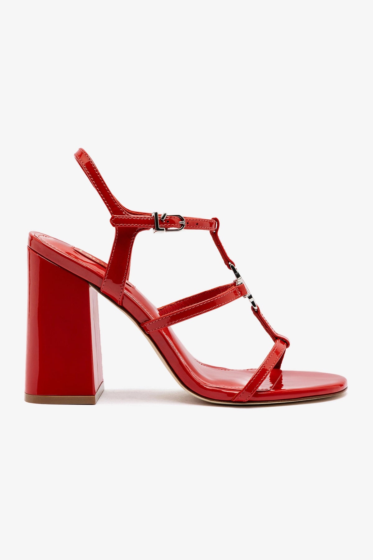 Hana Sandal In Scarlet Patent Leather