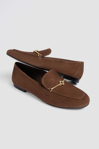 Mocassim Katherine Camurça Marrom Loafer Larroudé