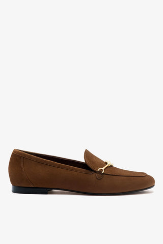 Mocassim Katherine Camurça Marrom Loafer Larroudé