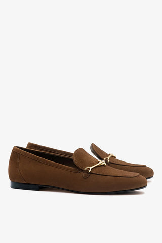 Mocassim Katherine Camurça Marrom Loafer Larroudé