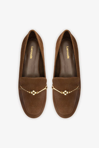 Mocassim Katherine Camurça Marrom Loafer Larroudé