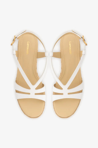 Sandália Espadrille Daphne Couro Verniz Branco Sandal Larroudé