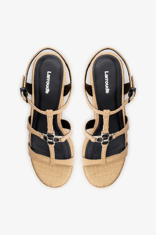 Sandália Espadrille Hana Ráfia Bege Womens - Shoes - Sandals Larroudé