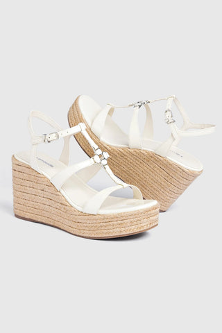 Sandália Espadrille Hana Couro Verniz Off White Womens - Shoes - Sandals Larroudé