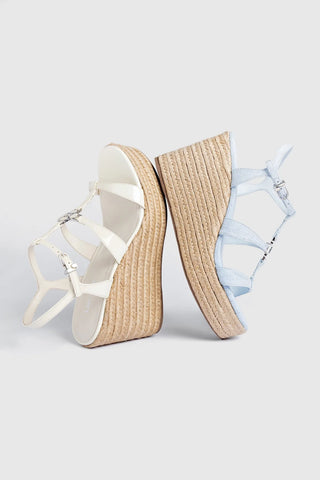 Sandália Espadrille Hana Couro Verniz Off White Womens - Shoes - Sandals Larroudé