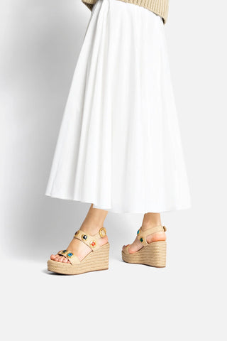 Sandália Anabela Espadrille Milan Gioiello Ráfia Bege Womens - Shoes - Espadrilhes Larroudé