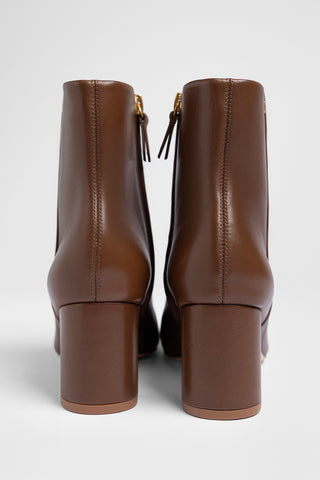 Bota Gloria Couro Marrom Boot Larroudé
