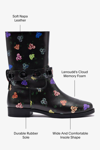 Larroudé x Libertine Milan Flat Bootie In Antique Primrose