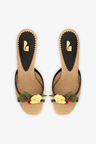 Mule Juliette Ráfia Bege Womens - Shoes - Mules Larroudé