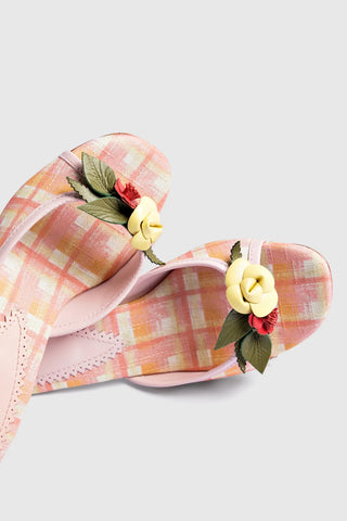 Mule Juliette Ráfia Estampada Rosa Womens - Shoes - Mules Larroudé