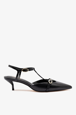 Scarpin Grace Couro Preto Pump Larroudé