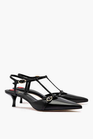 Scarpin Grace Couro Preto Pump Larroudé