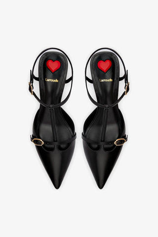 Scarpin Grace Couro Preto Pump Larroudé