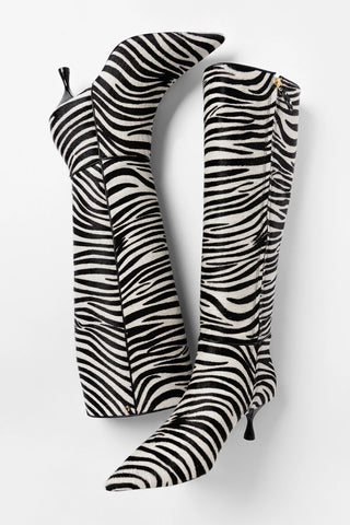 Bota Georgia Couro Zebra Boot Larroudé