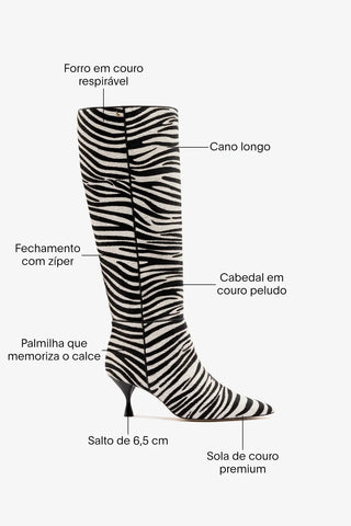 Bota Georgia Couro Zebra Boot Larroudé