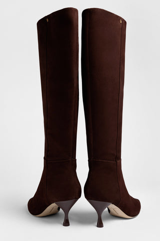 Bota Georgia Camurça Marrom Boot Larroudé