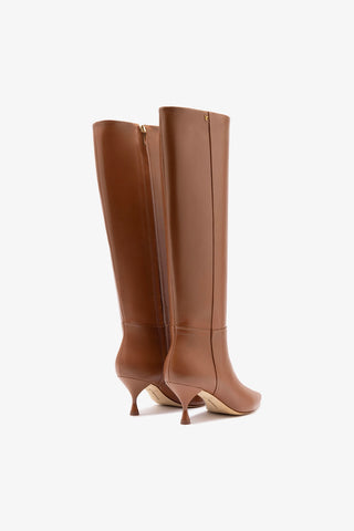 Bota Georgia Couro Caramelo Boot Larroudé