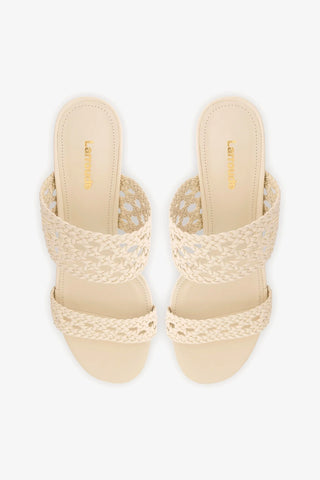 Mule Dew Drop Macramê Couro Off White