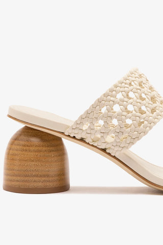 Mule Dew Drop Macramê Couro Off White