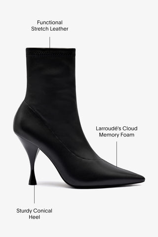 Mini Georgia Boot In Black Stretch Leather